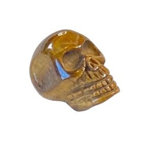 Tiger Eye Crystal Gemstone Skull Sculpture - 1”
